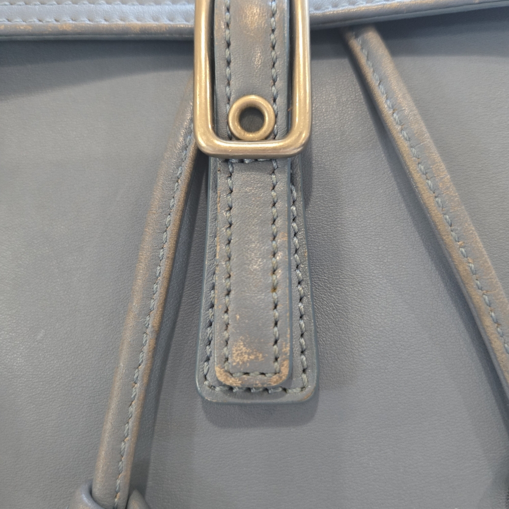 Coach Light Blue Leather Drawstring Backpack - image 12